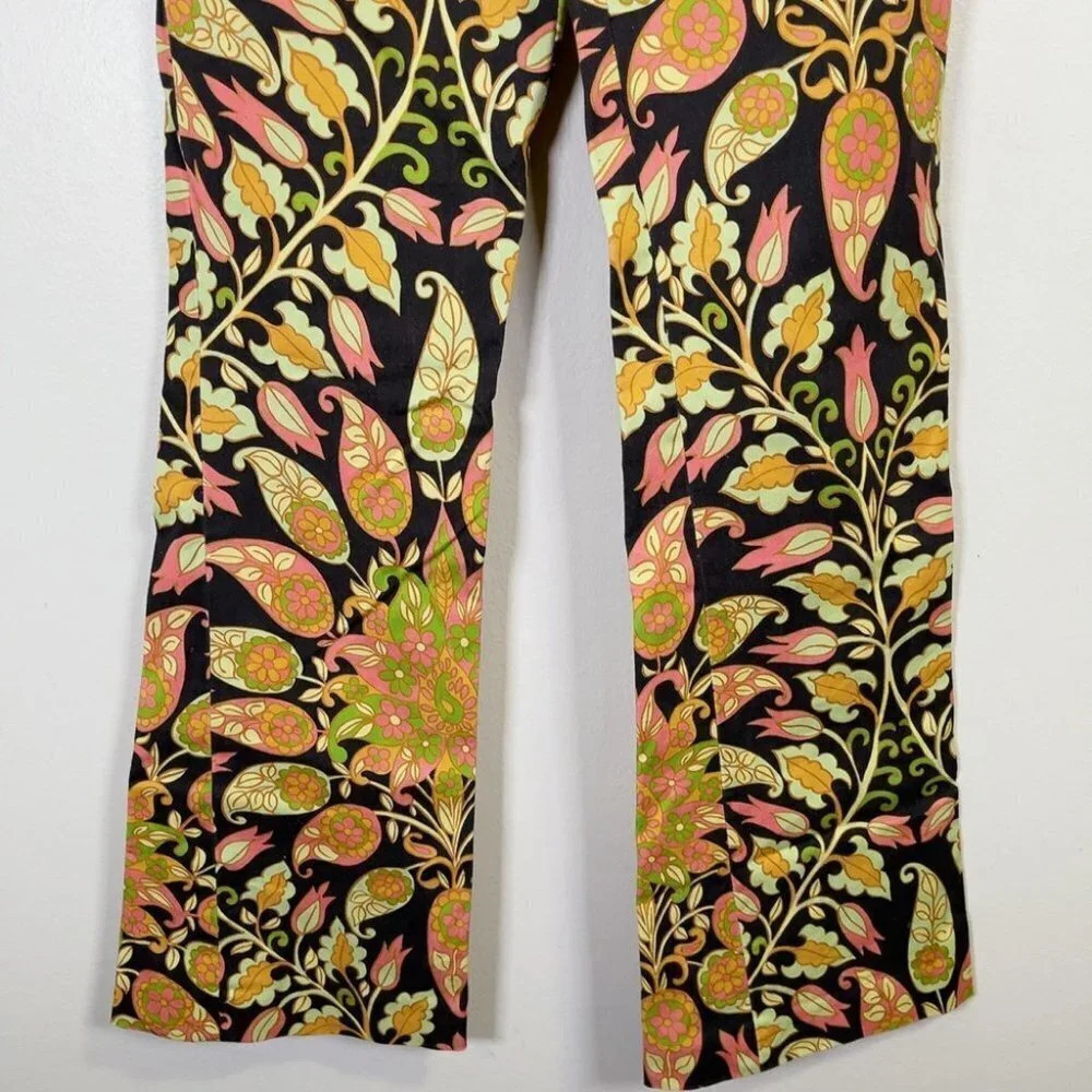 Zara 70s Multicolored Groove Flare Paisley Printed Pant - Picture 9 of 15